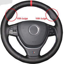 Load image into Gallery viewer, BMW Leather Steering Wheel Cover with Red Marker 5
