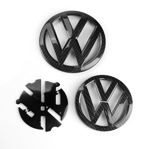 VW Golf Mk7 Carbon Fibre Front + Rear Badges