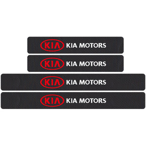 4x Carbon Fibre Door Sill Protectors - KIA