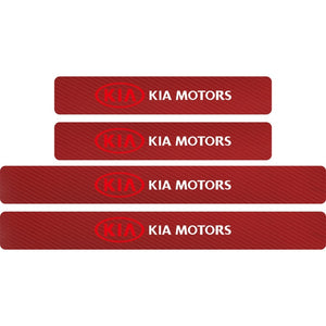 4x Carbon Fibre Door Sill Protectors - KIA