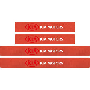 4x Carbon Fibre Door Sill Protectors - KIA