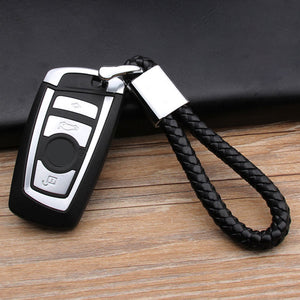 BMW Woven Leather Keychain