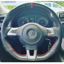 Load image into Gallery viewer, VW Carbon Fibre and Perforated Leather Steering Wheel Cover 3
