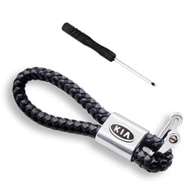 Load image into Gallery viewer, Woven Leather Keychain - KIA
