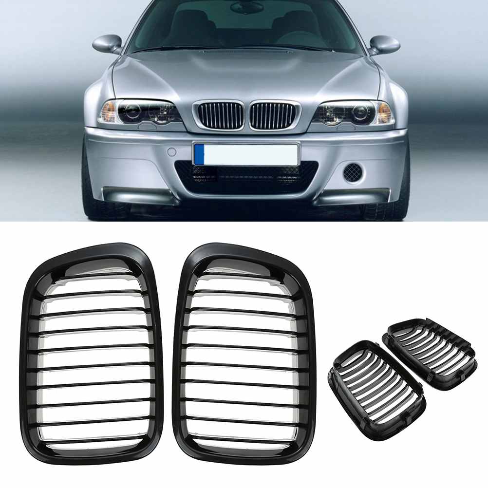 BMW E46 98-01 Gloss Black Kidney Grilles