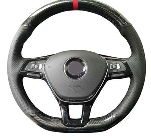 VW Genuine Leather/Alcantara/Carbon Fibre Steering Wheel Cover 2