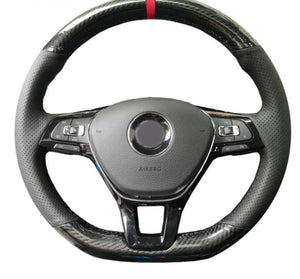 VW Genuine Leather/Alcantara/Carbon Fibre Steering Wheel Cover 2