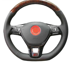 VW Genuine Leather/Alcantara/Carbon Fibre Steering Wheel Cover 2