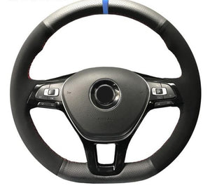 VW Genuine Leather/Alcantara/Carbon Fibre Steering Wheel Cover 2