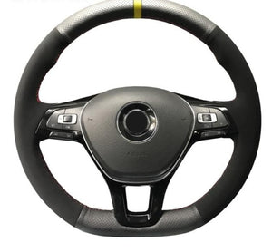 VW Genuine Leather/Alcantara/Carbon Fibre Steering Wheel Cover 2