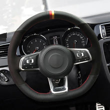 Load image into Gallery viewer, VW Genuine Leather/Alcantara/Carbon Fibre Steering Wheel Cover
