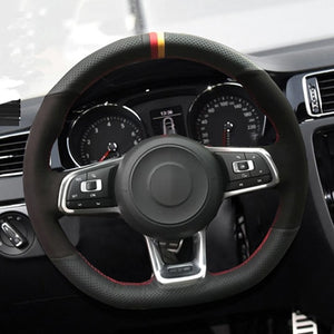 VW Genuine Leather/Alcantara/Carbon Fibre Steering Wheel Cover