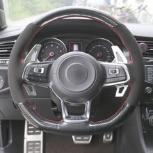 Load image into Gallery viewer, VW Genuine Leather/Alcantara/Carbon Fibre Steering Wheel Cover
