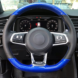 VW Genuine Leather/Alcantara/Carbon Fibre Steering Wheel Cover