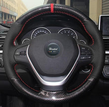 Load image into Gallery viewer, BMW Carbon Fibre/Perforated Leather Steering Wheel Cover 2
