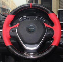 Load image into Gallery viewer, BMW Carbon Fibre/Perforated Leather Steering Wheel Cover 2
