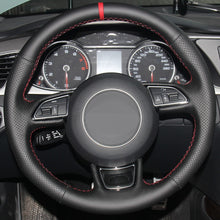 Load image into Gallery viewer, Audi Leather Steering Wheel Cover with Red Marker 3
