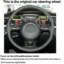 Load image into Gallery viewer, Audi Leather Steering Wheel Cover with Red Marker 3
