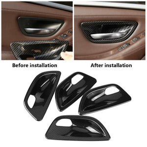 4pcs Carbon Fibre Door Handle Covers - BMW 5 Series F10